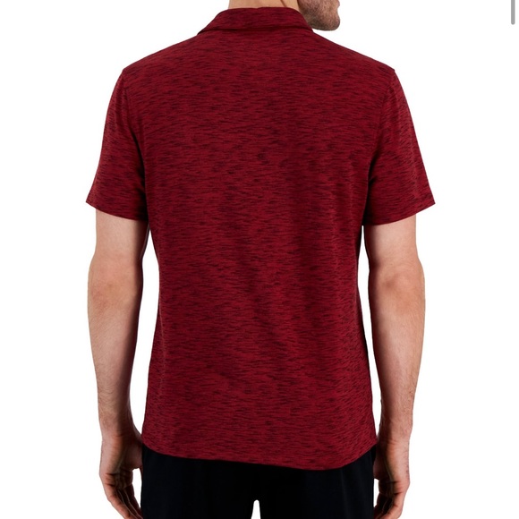 Mens Alfani Short Sleeve Marled Polo Shirt large - Picture 2 of 3